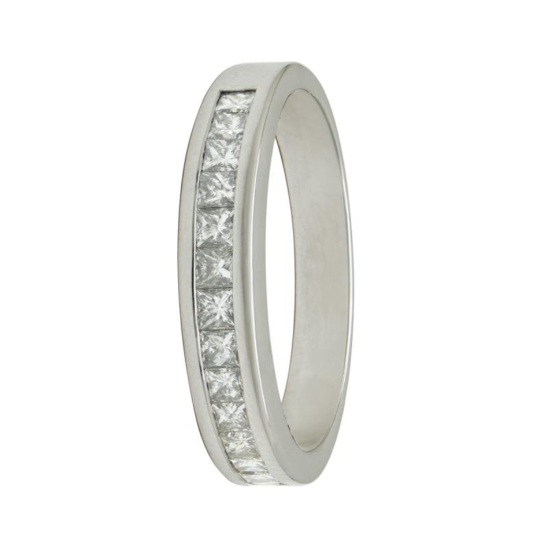 ANILLO MEDIO SIN FIN CON BRILLANTES- 18 KTS.