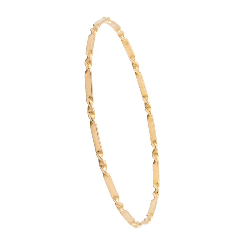 ESCLAVA CON DETALLE RETORCIDOS- 18 KTS.