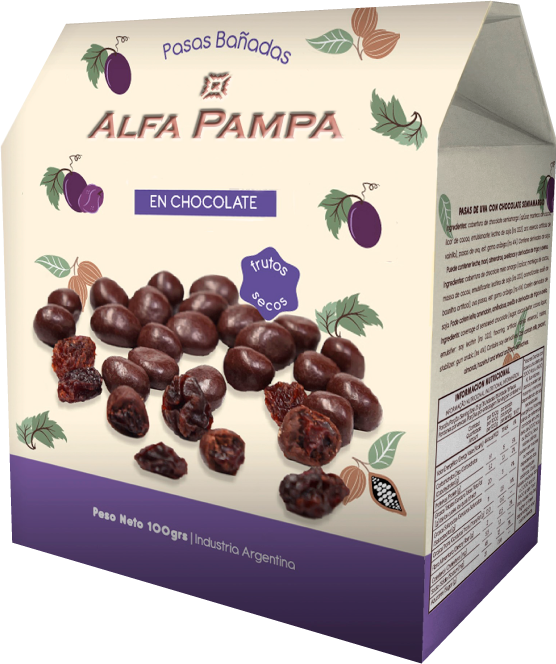 Pasa de Uva Bañada con Chocolate Semiamargo Alfa Pampa 100gr