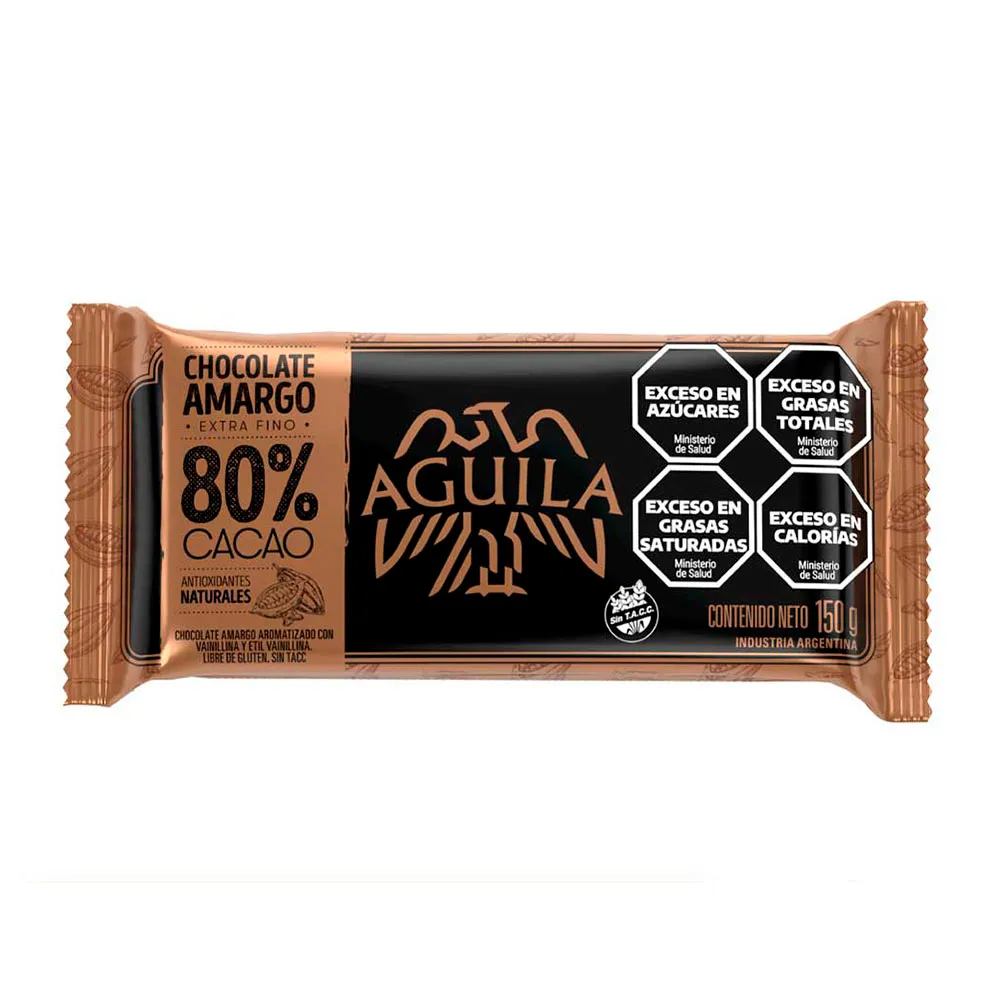 Caja de 15 tabletas Aguila 80% Cacao 150gr