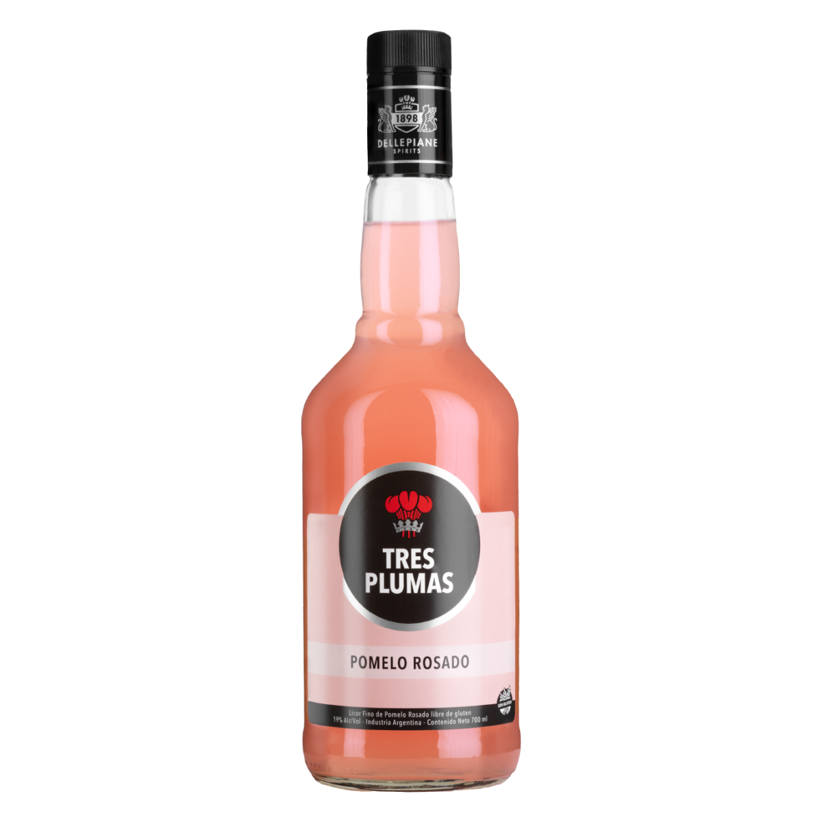 Licor Tres Plumas Pomelo Rosado 700ml