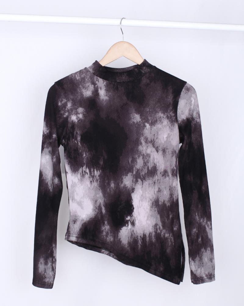 Remera Glaciara.Morley estampado c/pico y cuello Art.2914