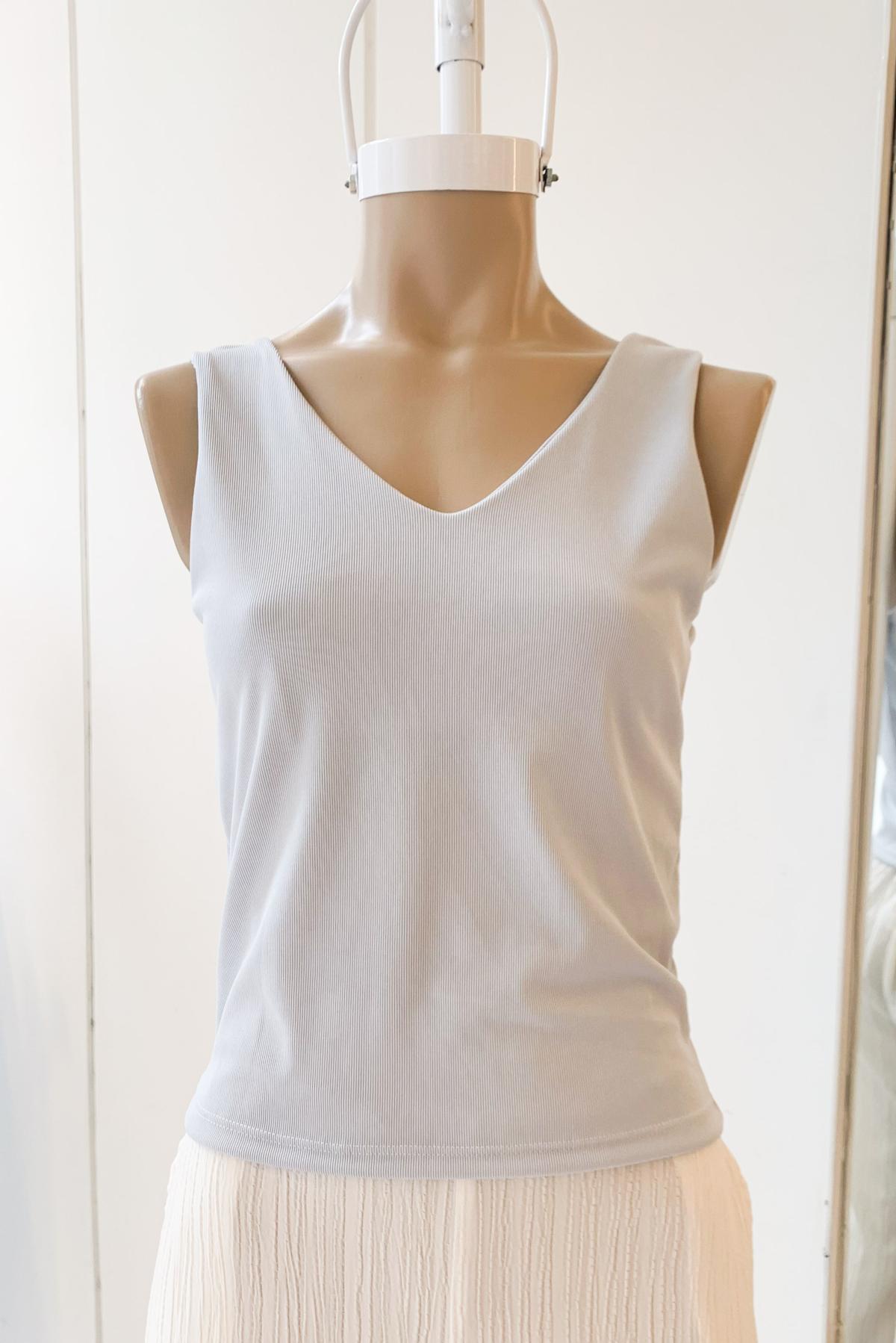 Musculosa Opal.Micro morley cuello en V c/forro Art.3099