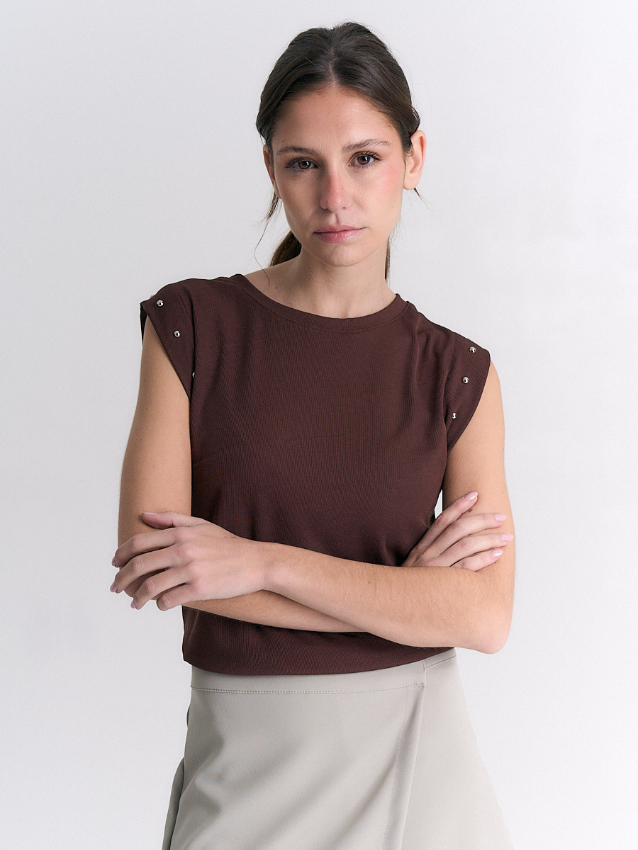 Remera Eolia.Micro morley c/tachas Art.2811