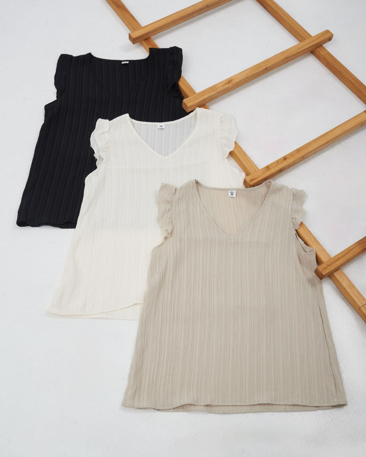 Blusa Coco. Coperni c/ manga volada y cuello en V. Art 3037