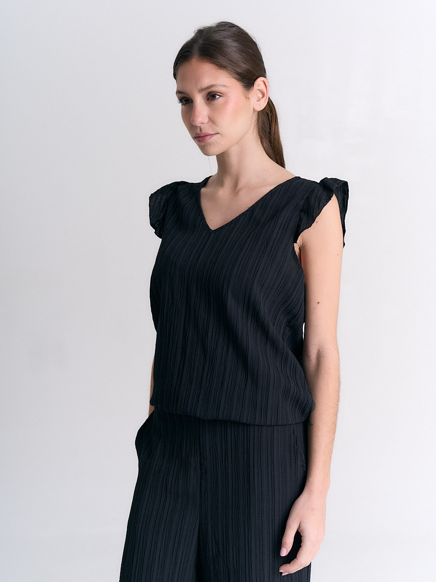 Blusa Coco. Coperni c/ manga volada y cuello en V. Art 3037