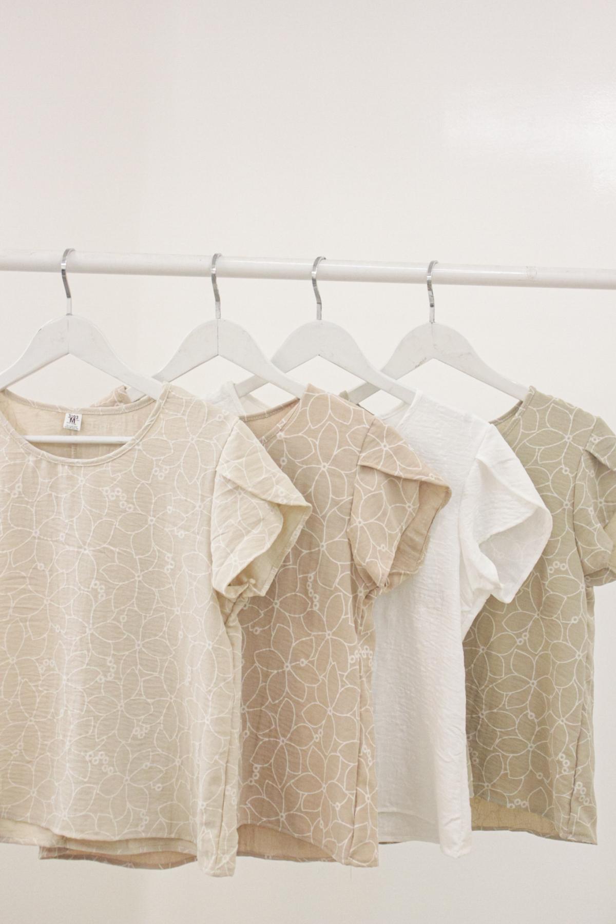 Blusa Nixie.Cey bordado manga cruzada espalda partida Art.3093 Art.3093