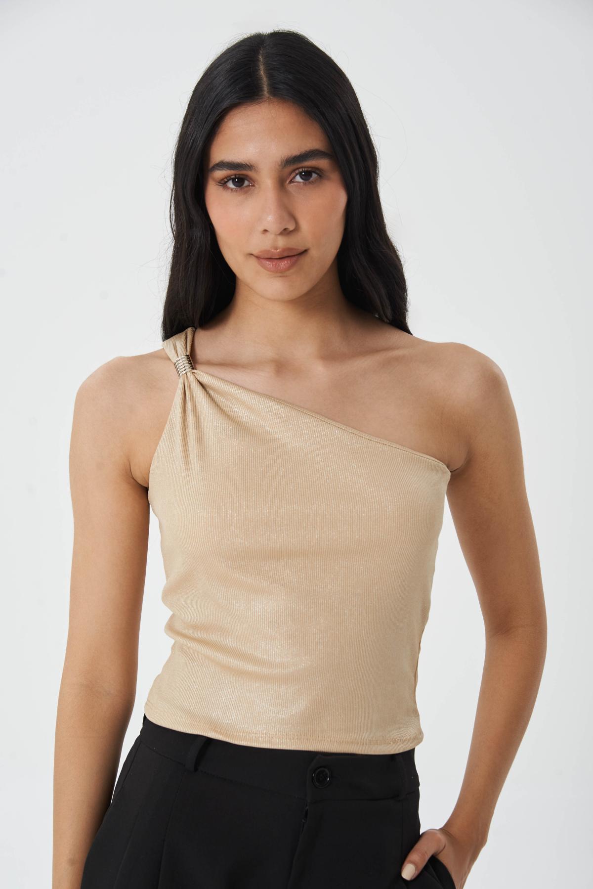 Top Serelune.Morley lurex un hombro con hebilla deco art.30120