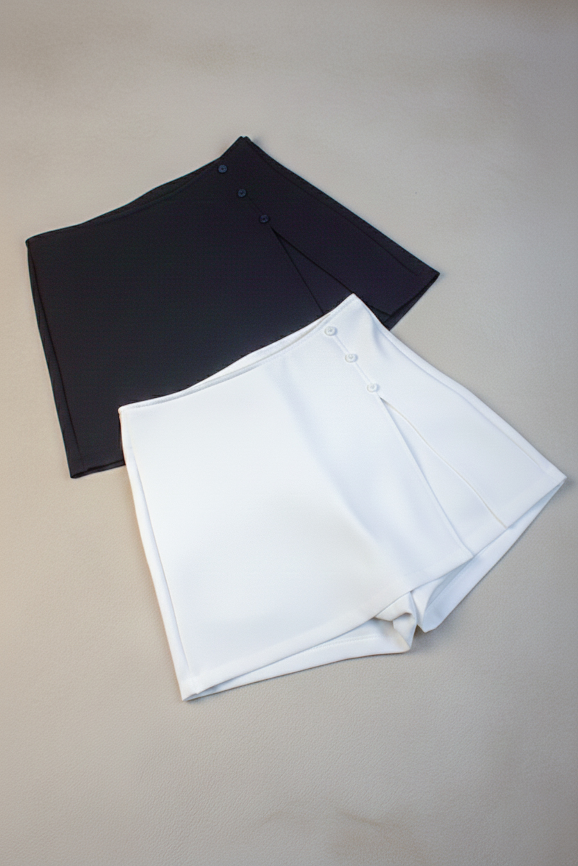 Short pollera Dessa.Sastrero liso c cierre Art.3004