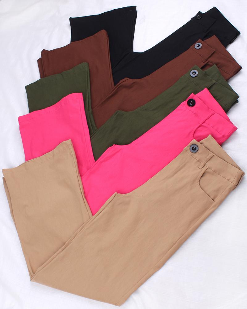 Pantalón Gabrielle.Bengalina corte ancho c/botón y cierre Art.2556