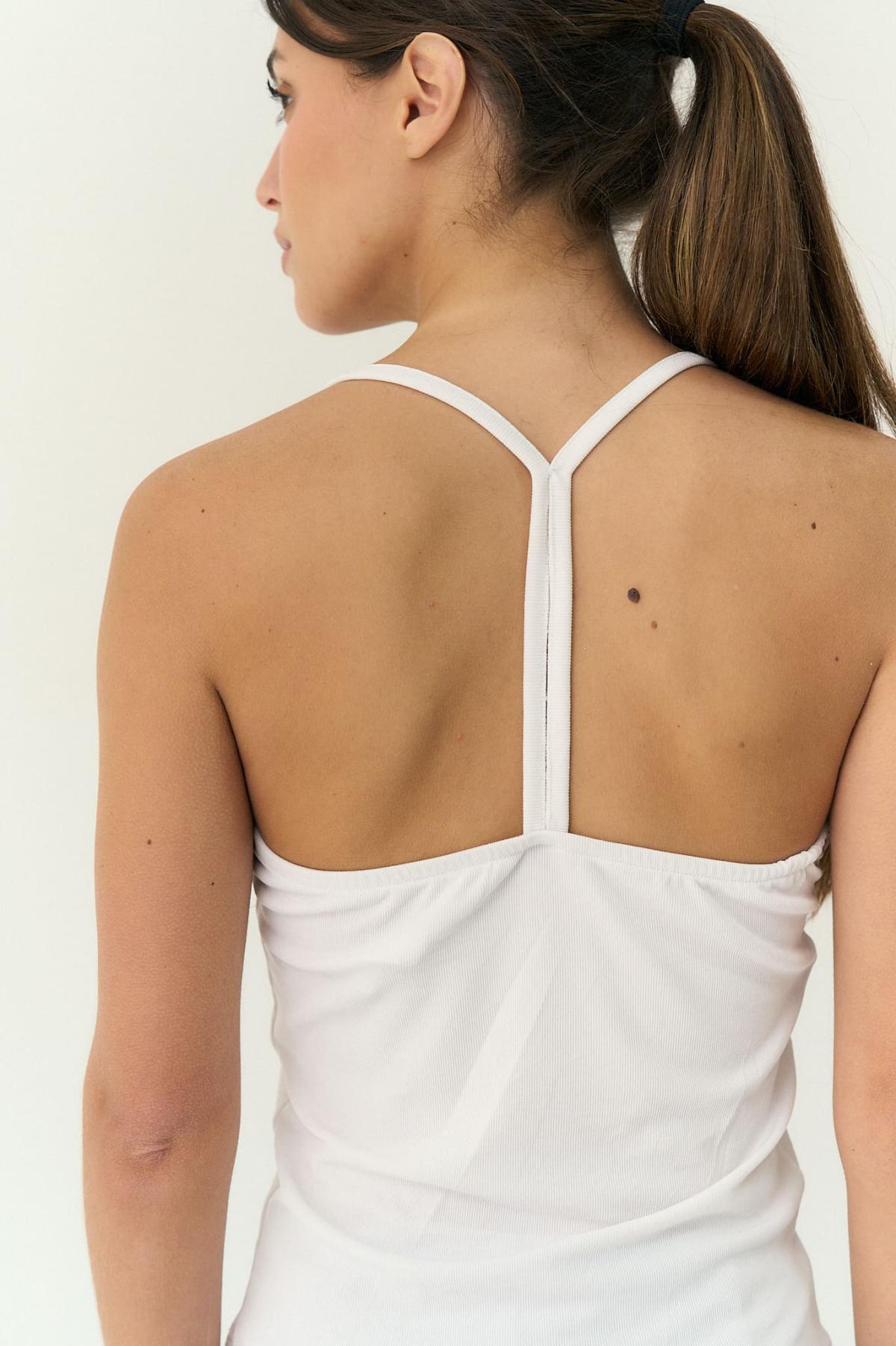 Musculosa Zephy.Micro morley cuello en V con tiras Art.3097