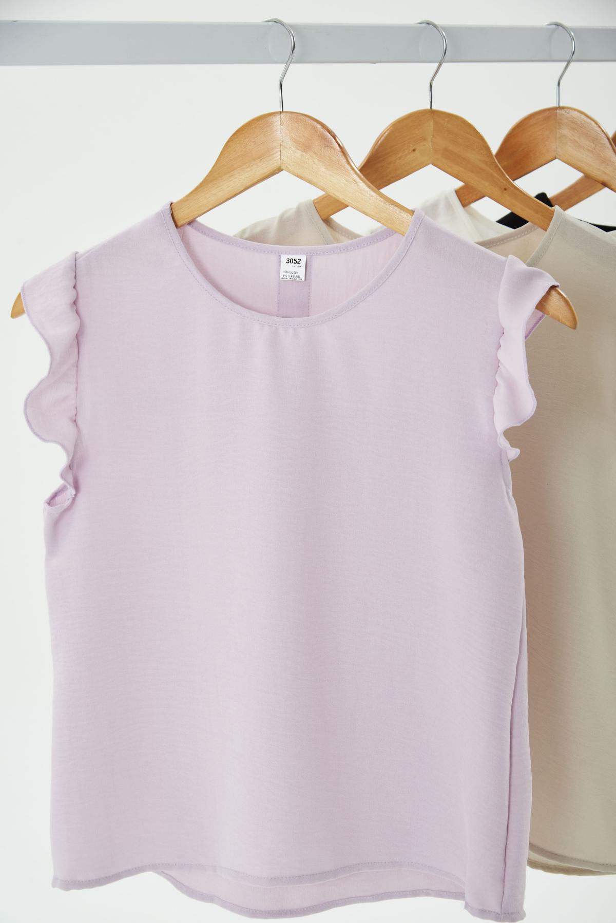 Blusa Chia.Cey manga c/volado y espalda c/botones Art.3052
