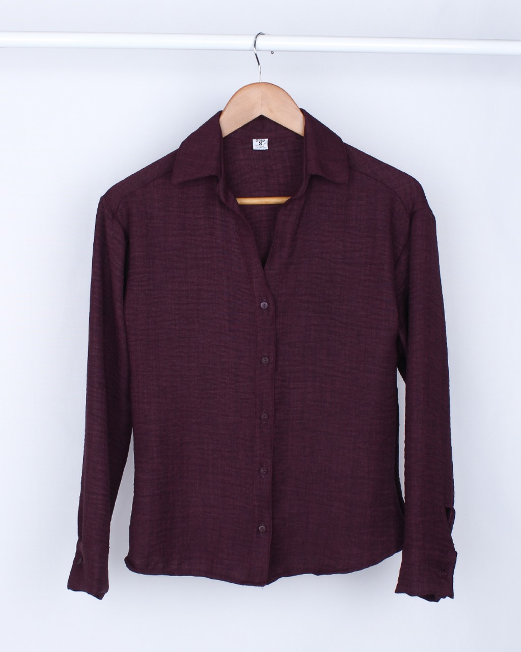 Camisa Vanya.Lino liso c/botones a tono Art.2962