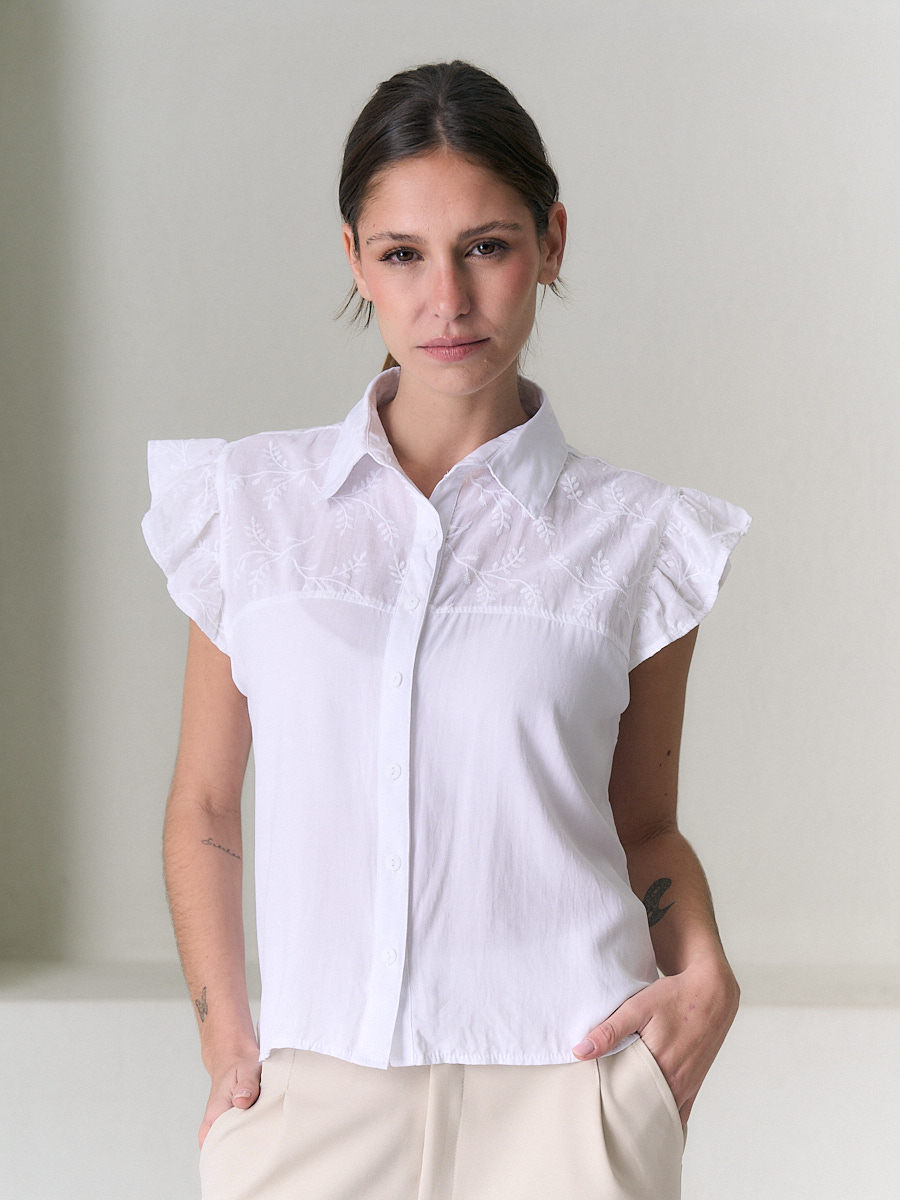 Camisa Clara.Poplin y Broderie Art.3010