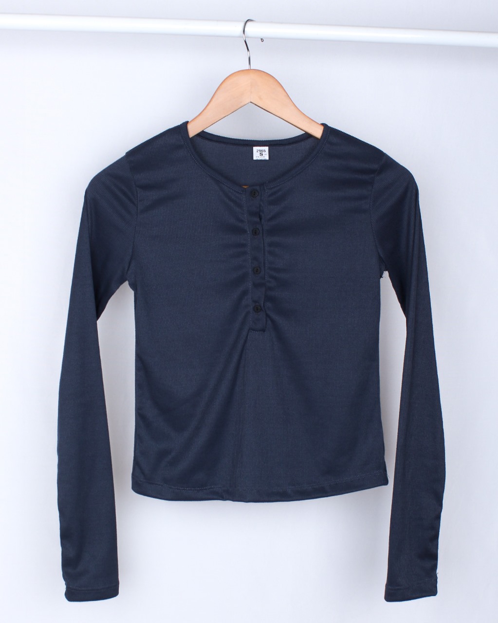 Remera Faria.Morley Rib c/botón a tono Art.2965