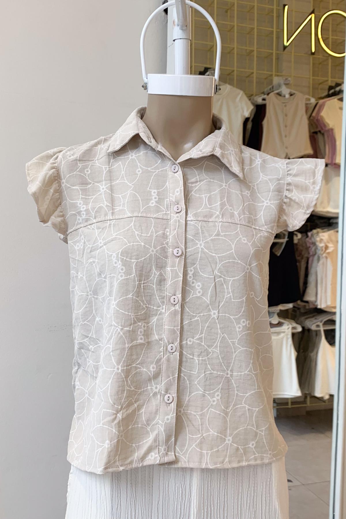 Camisa Junie.Cey bordado sin mangas Art.30103