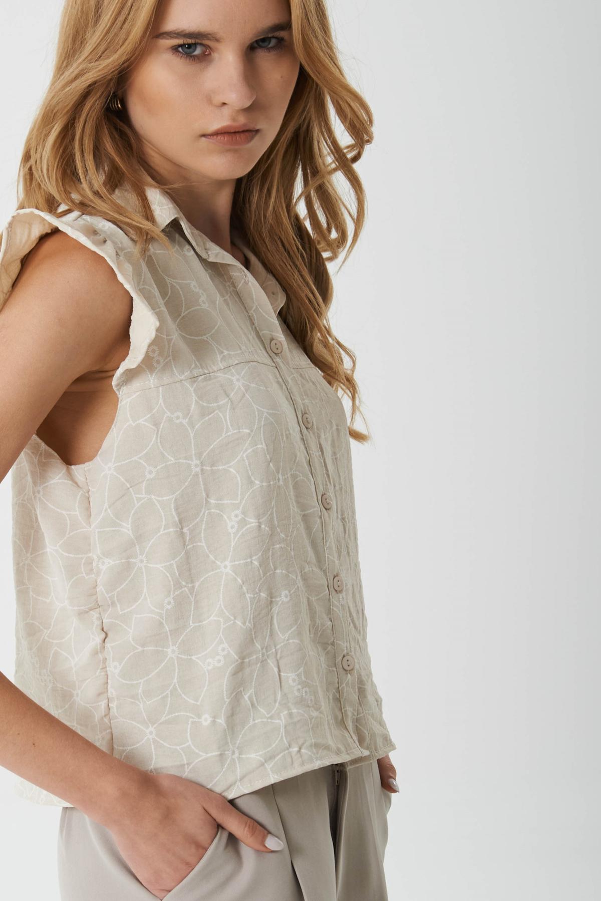 Camisa Junie.Cey bordado sin mangas Art.30103