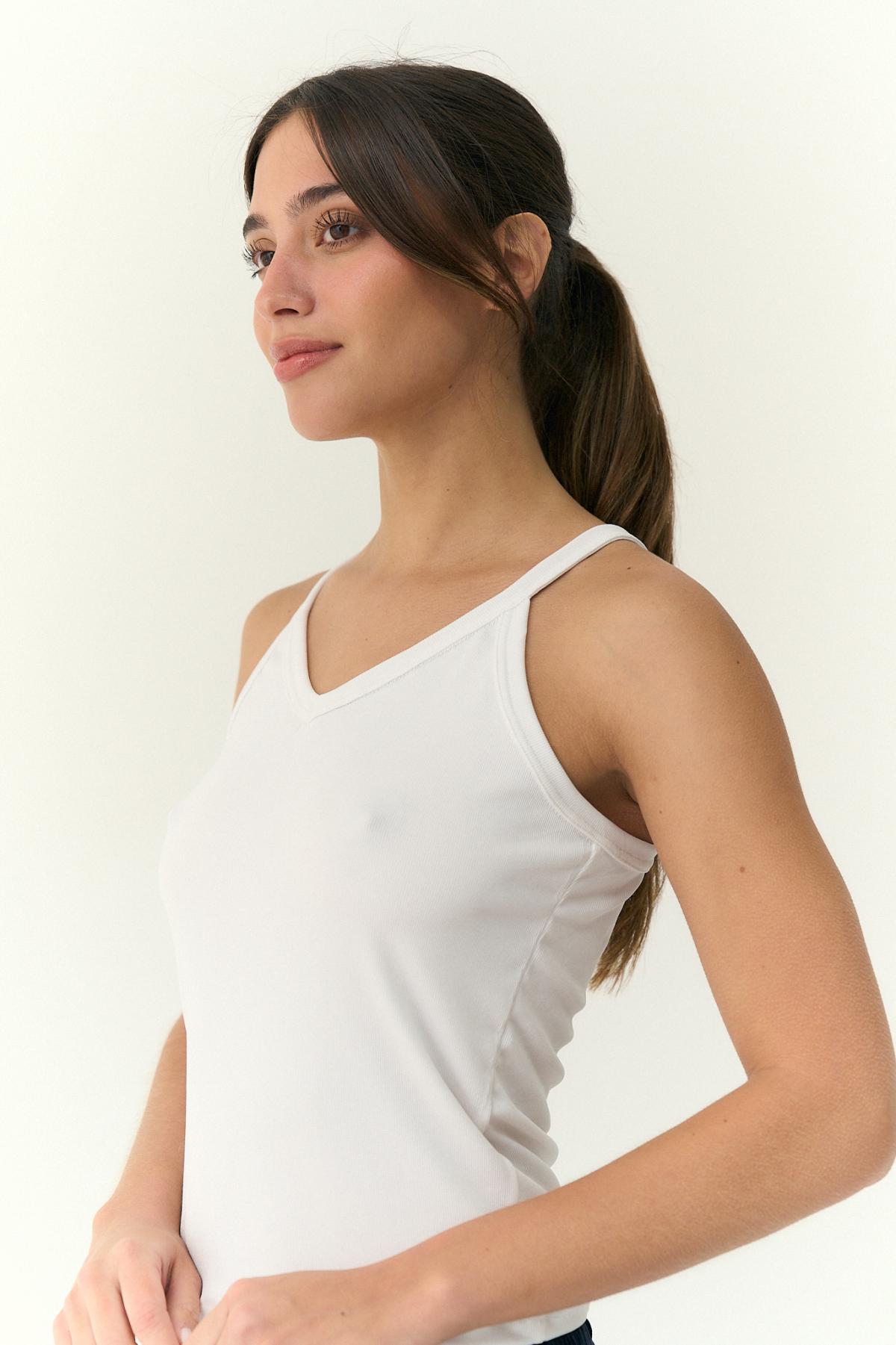 Musculosa Solene.Nina rib cuello en V Art.3094