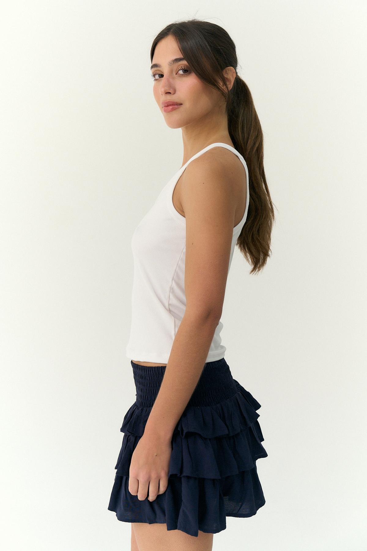 Musculosa Solene.Nina rib cuello en V Art.3094