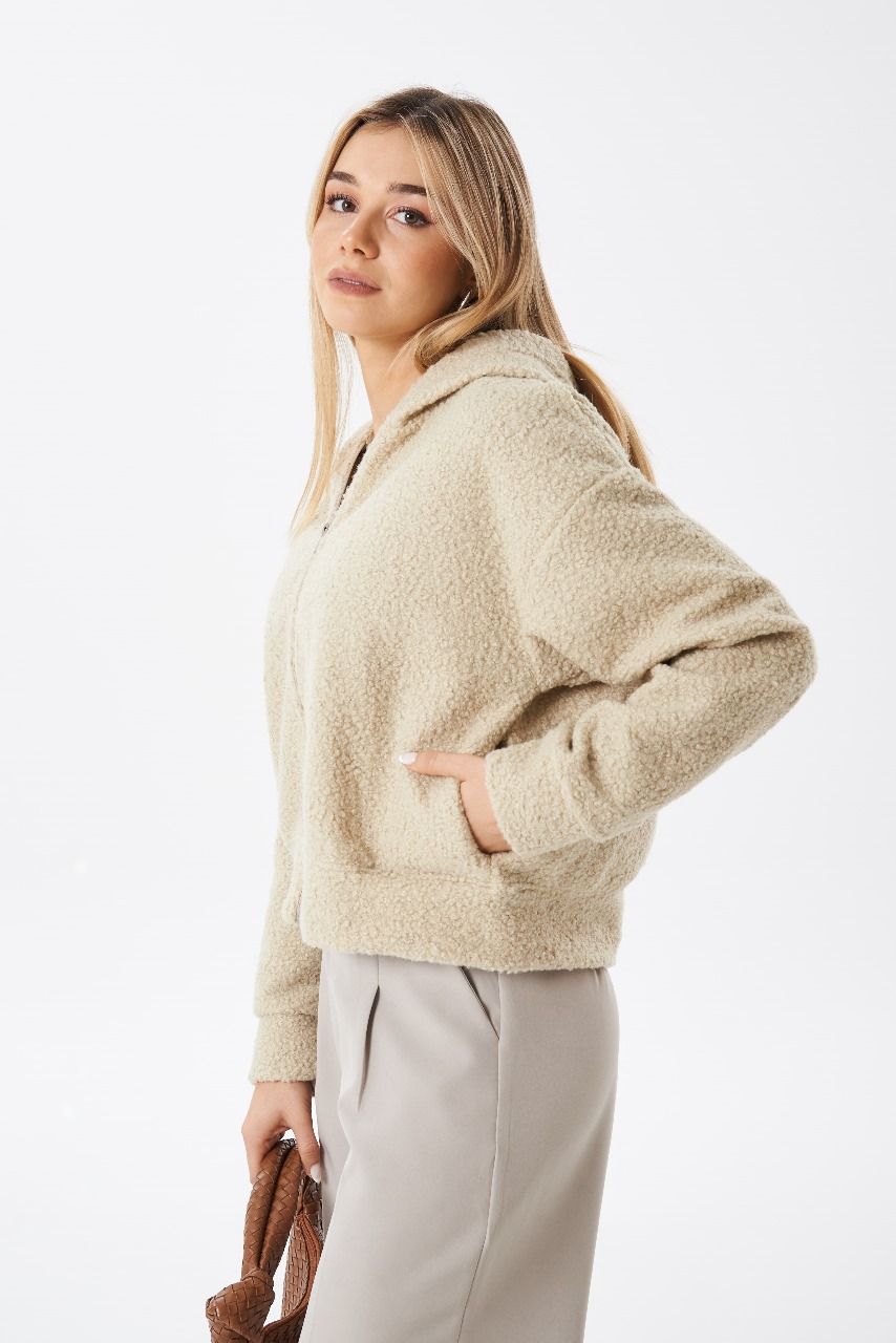 Campera Perla.Paño c/capucha y cierre Art.2945 Blucle