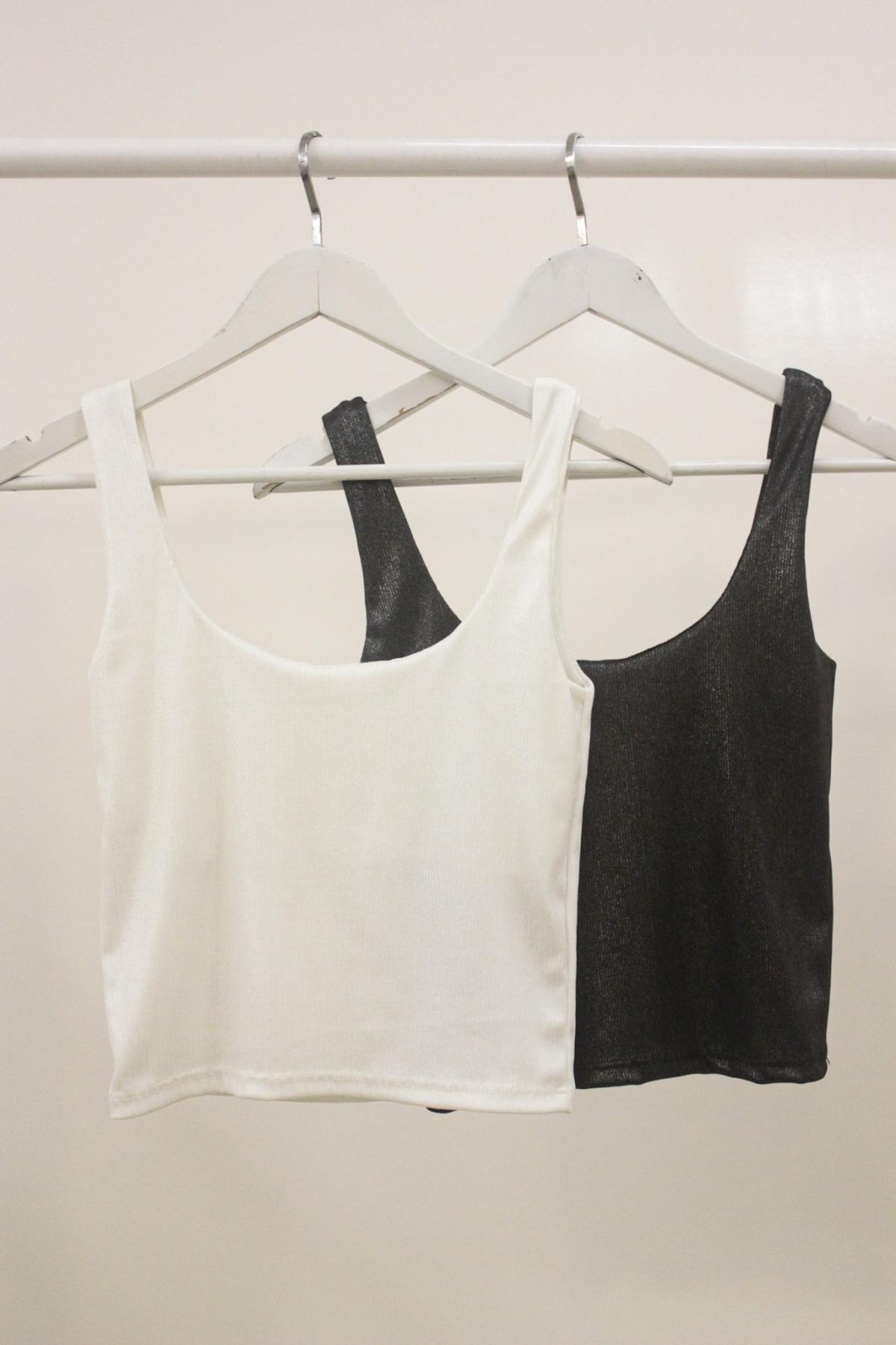 Top Alirae.Morley lurex con tirante cuello doble U Art.30123