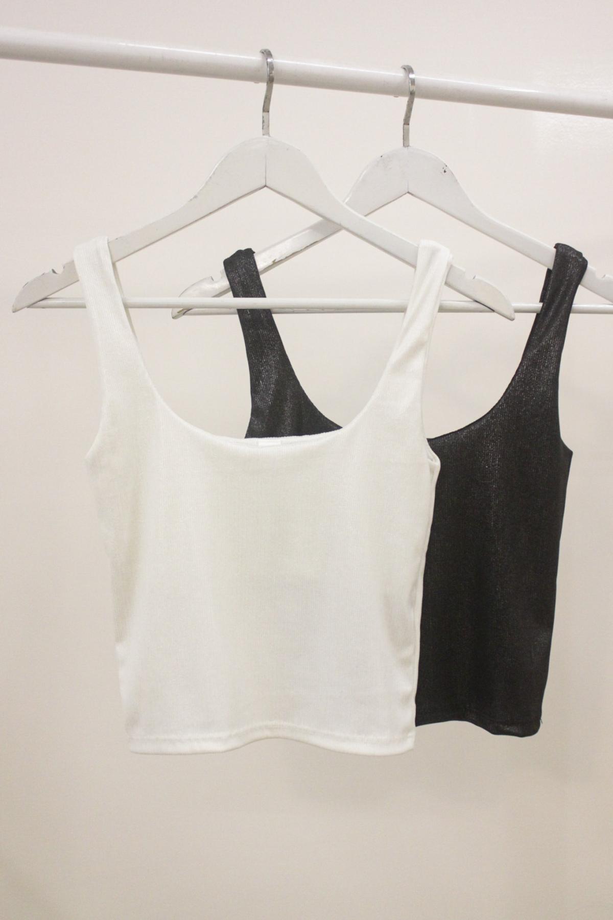 Top Alirae.Morley lurex con tirante cuello doble U Art.30123