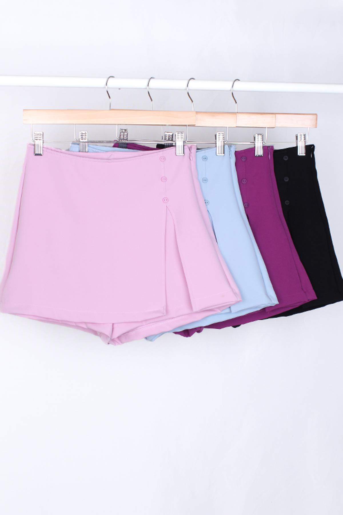 Short pollera Dessa.Sastrero liso c/ cierre y botones Art.3004