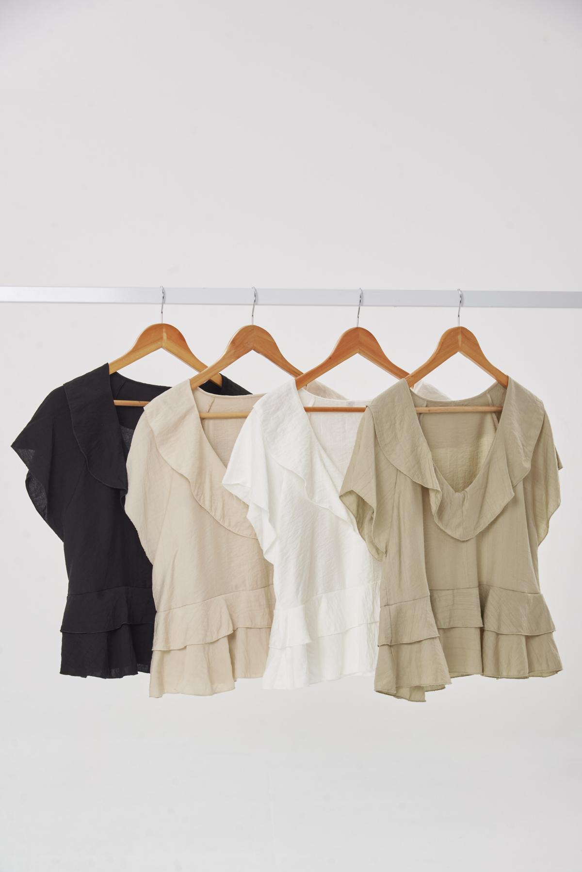 Blusa Fania.Emila arrugadita c/volado Art.3065