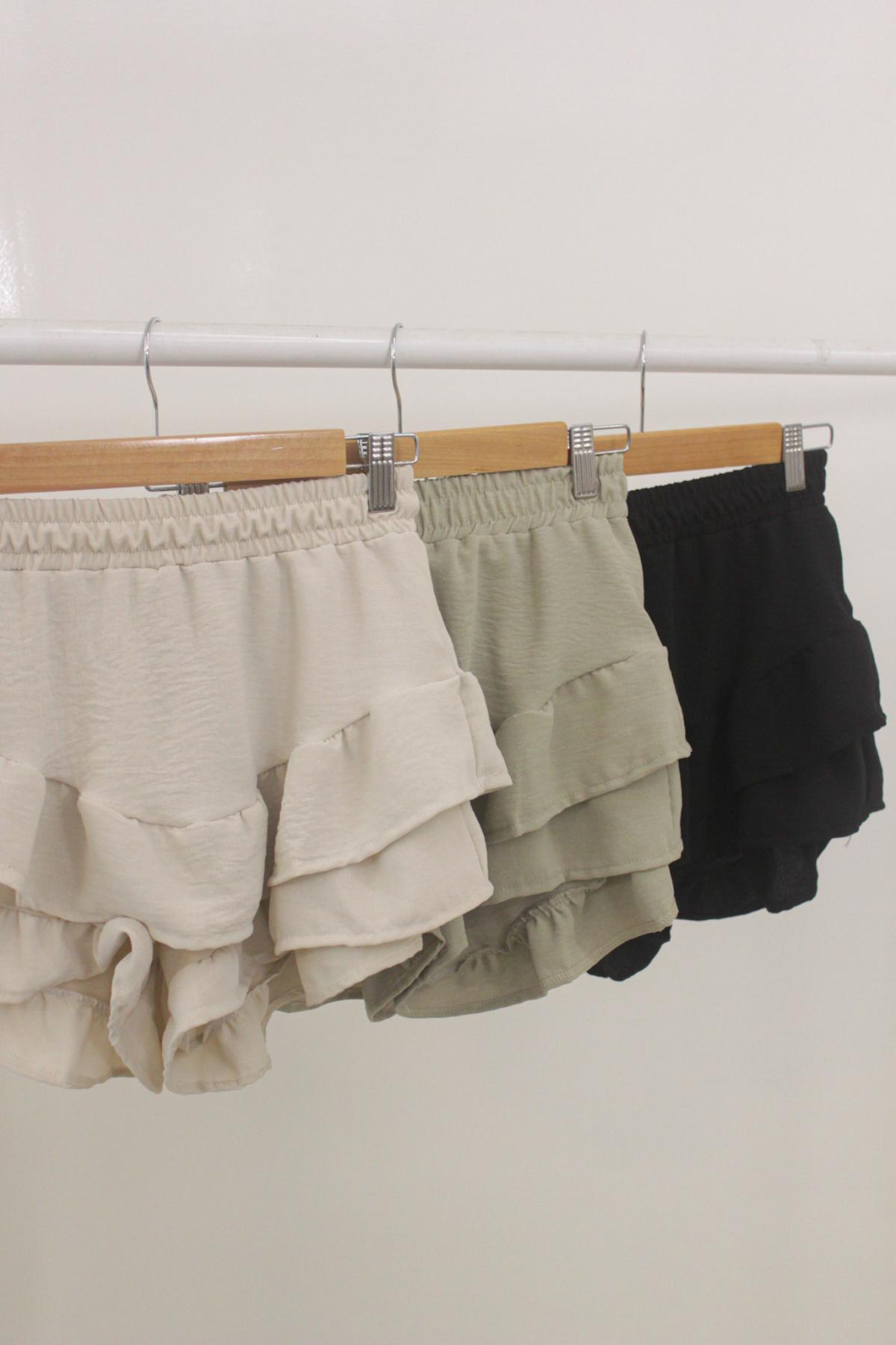 Short Pollera Merlia.Cey liso con volados en capas art.30115