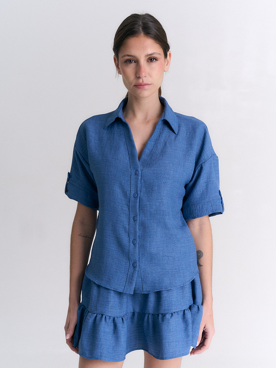 Camisa Rose.Cey lino botones en mangas Art.3003