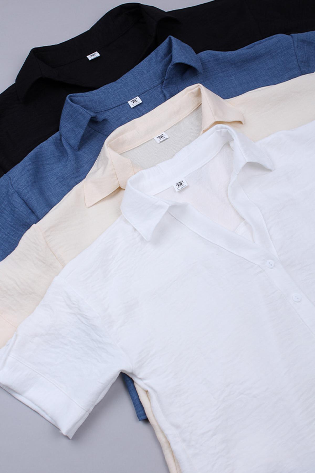Camisa Rose.Cey lino botones en mangas Art.3003