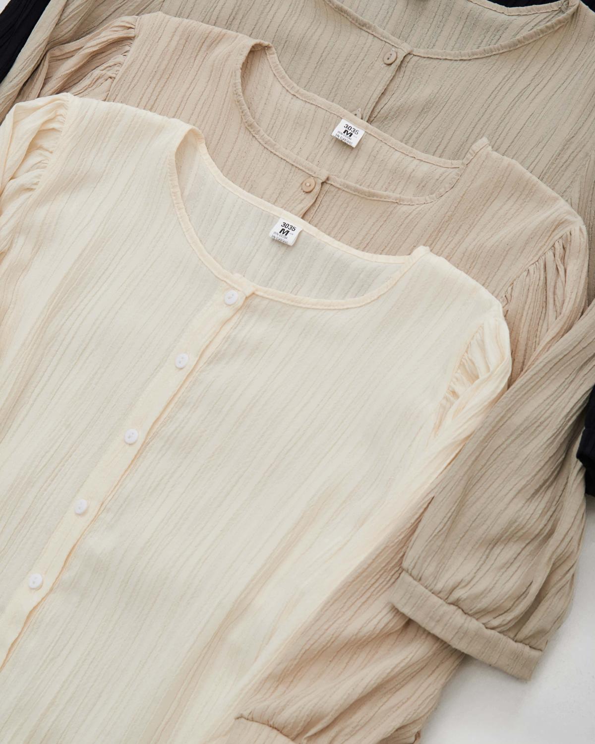 Camisa Hone.Coperni sin cuello manga 3/4 Art.3035