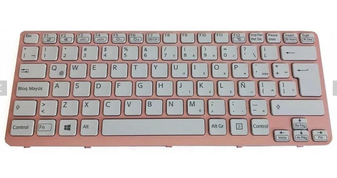 Teclado Notebook Sony SVE14 149180311la Rosa Y Blanco