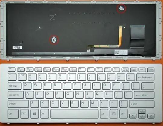 Teclado Para Sony Vaio Svf15n Plateado Ingles Retroiluminado