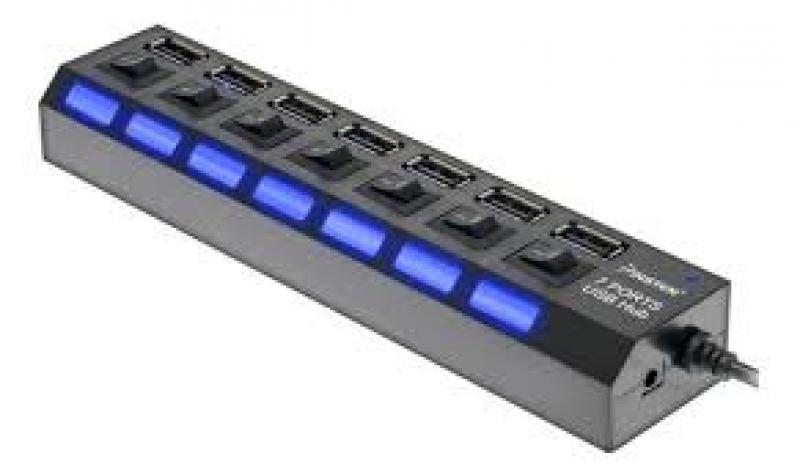 Hub Usb Multiplicador 7 Puertos Usb 2.0 Con Switch On Off