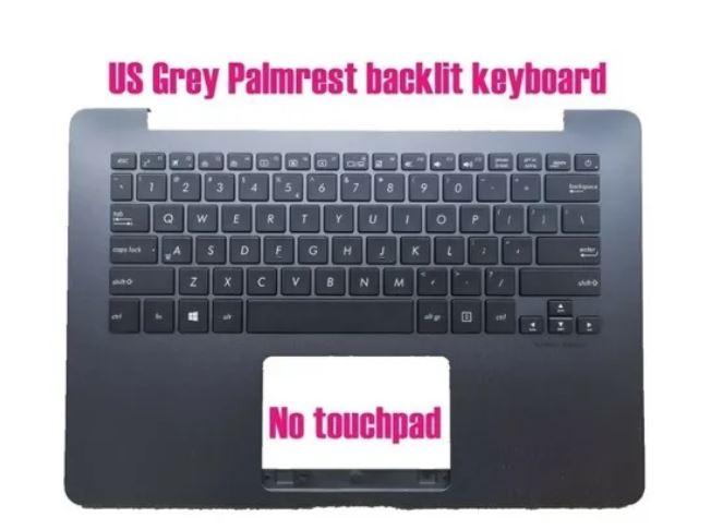 Palm Rest Teclado Iluminado Asus Ux430u Ux430ua Ux430uq Gris