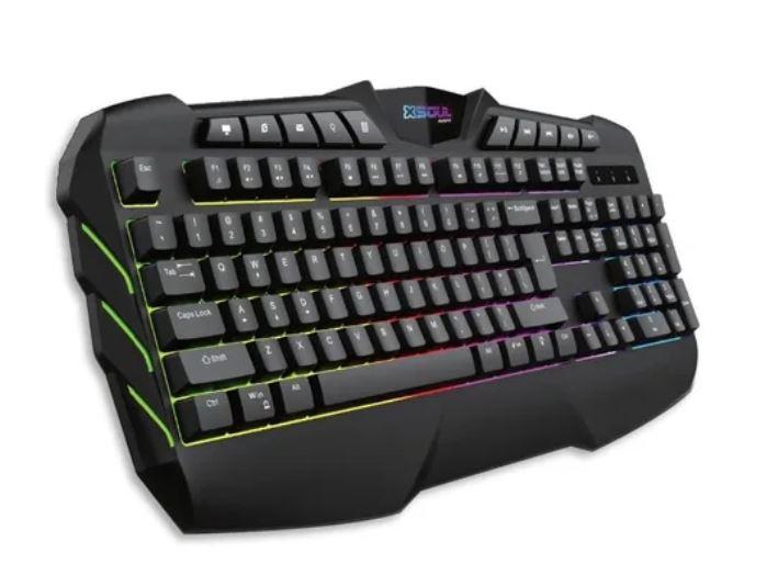 Teclado Gamer Soul Xk700 Qwerty Color Negro Con Luz Rgb