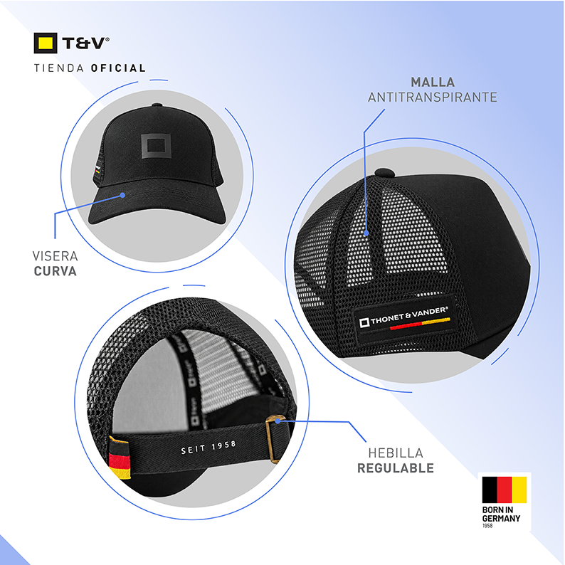 GORRA AJUSTABLE CON MALLA RESPIRABLE