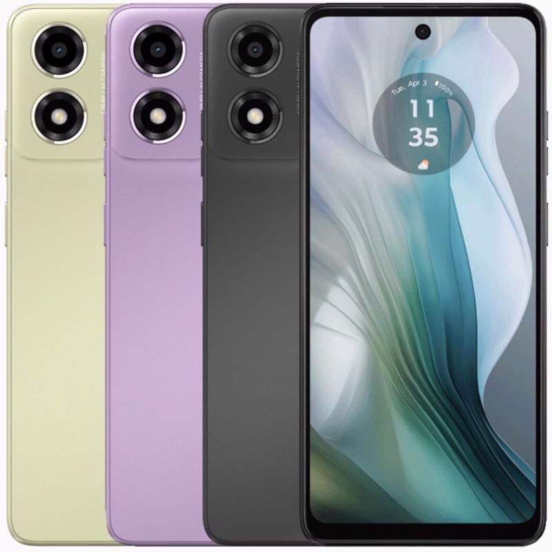 Smartphone Motorola Moto E14 colores Posterior Verde, lila y Negro doble camra y frontal 