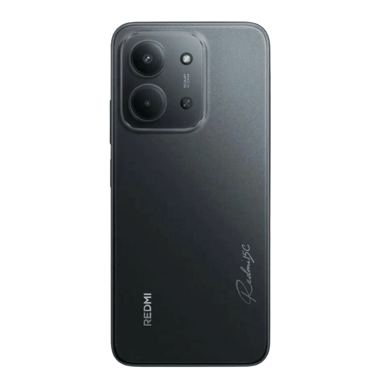Xiaomi Redmi 15C color negro vista posterior