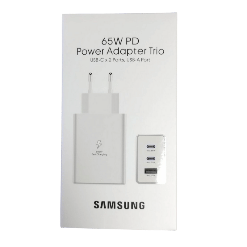Cargador Samsung 65W Blanco Power Adapter Trio