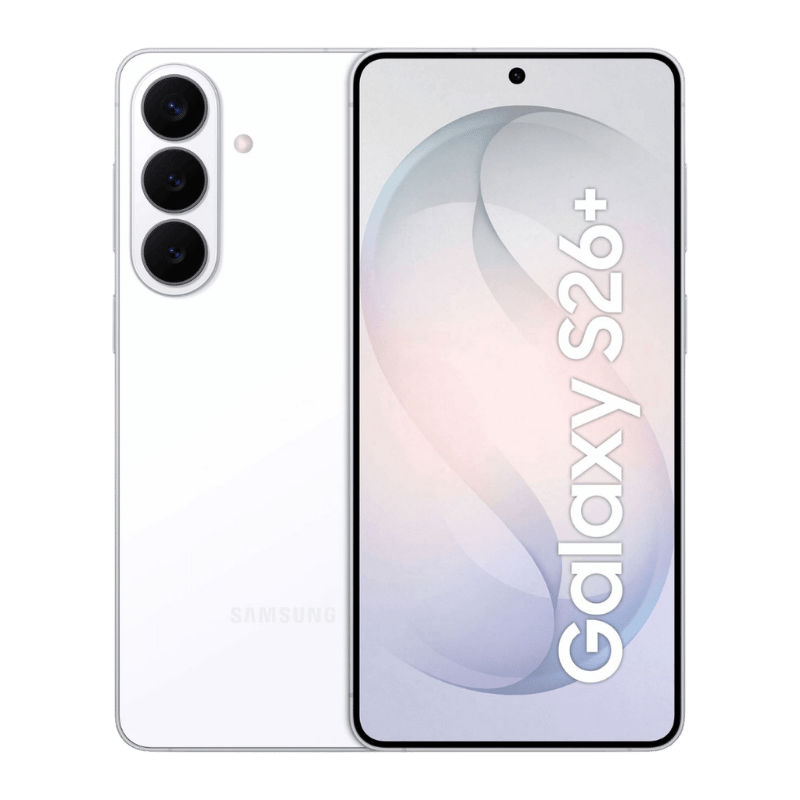 Samsung Galaxy S26 Plus 5G color blanco vista frontal y posterior
