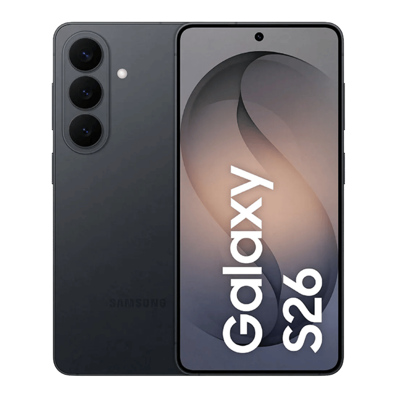 Samsung Galaxy S26 5G color negro vista frontal y posterior