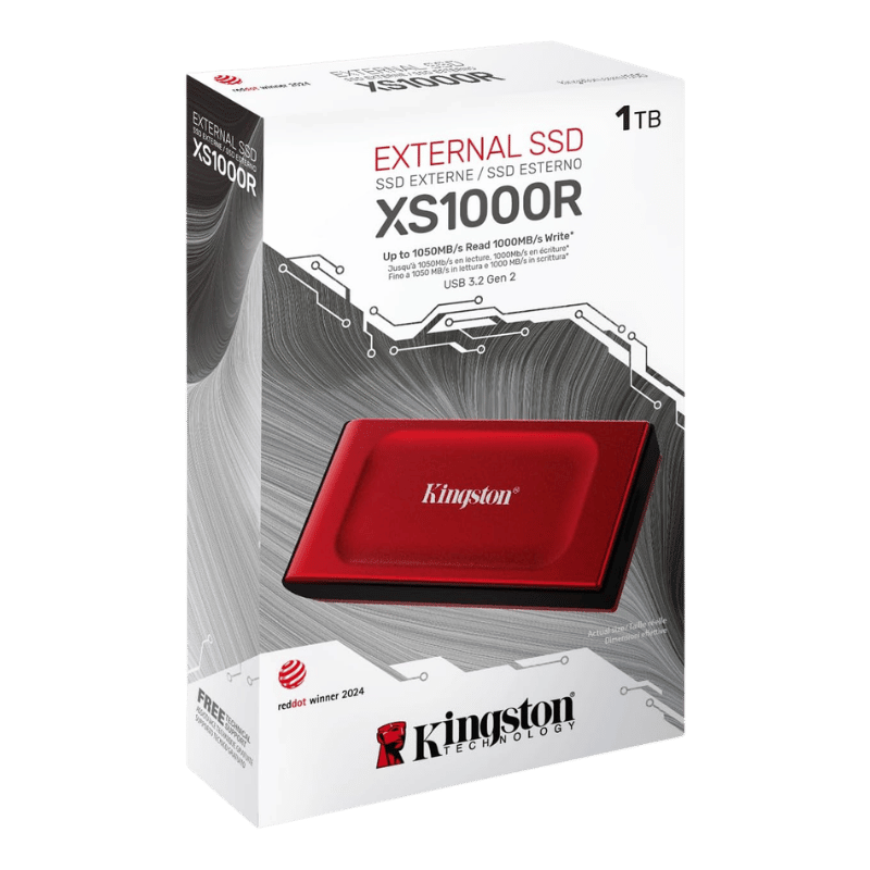 Disco Externo SSD XS1000 Kingston Technology 1TB en su caja