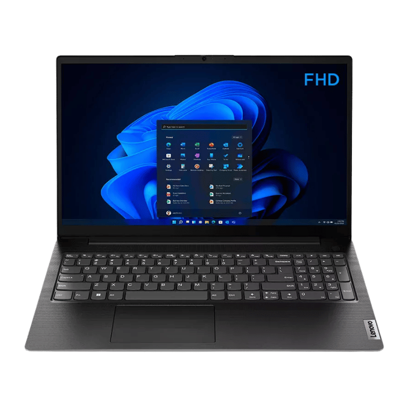 Notebook  Lenovo V15 G4 Ryzen 5 7520U 16GB DDR5 512GB SSD 15.6"  FHD vista frontal color negro