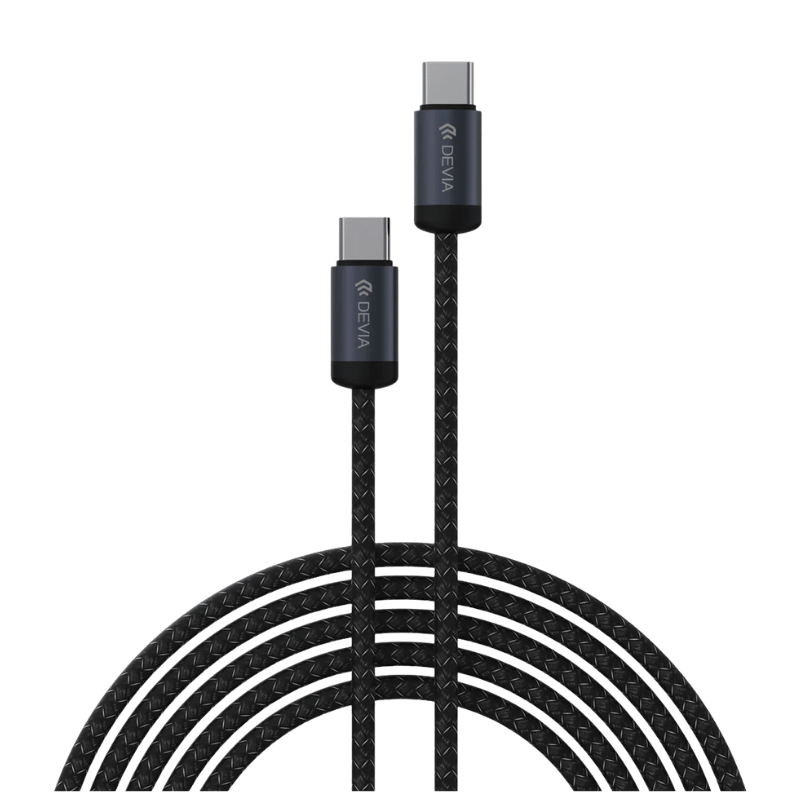 Cable Devia carga rápida trenzado metálico de 60W Extreme Speed tipo C a C pantalla digital (1,2 m)