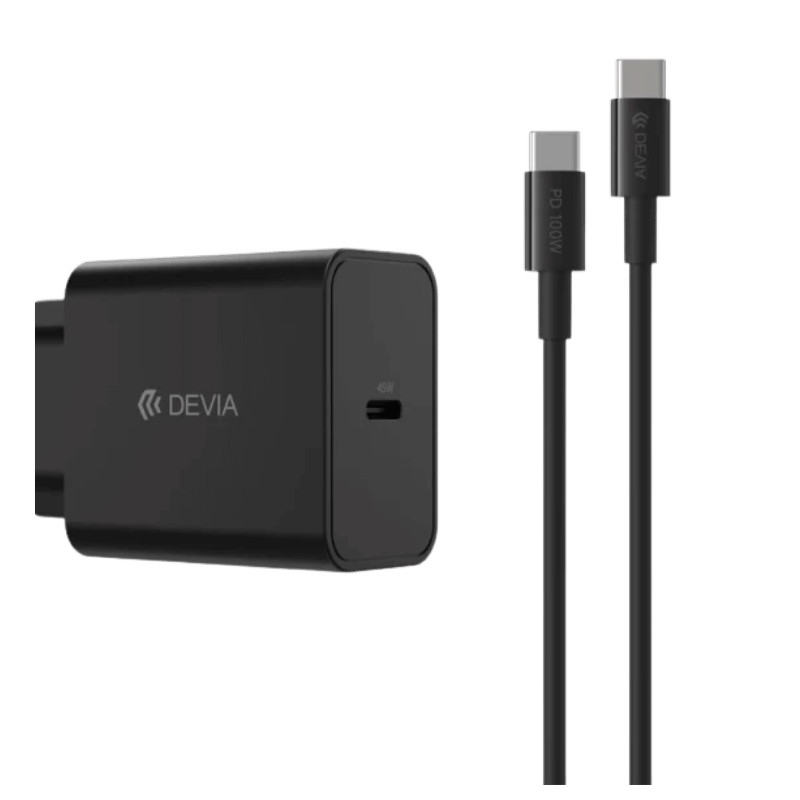 Cargador Devia Rocket Series 45W PD Quick Charger Set With C-C Cable (EU)