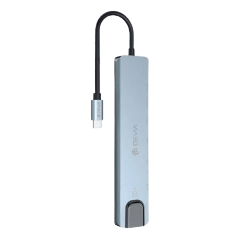 HUB Devia Pro1 USB-C 8 en 1 HDMI 4K + USB + PD + lector