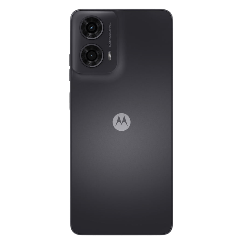 Smartphone Motorola Moto G24 Posterior Negro con cámara dual de 50MP y diseño resistente a salpicaduras