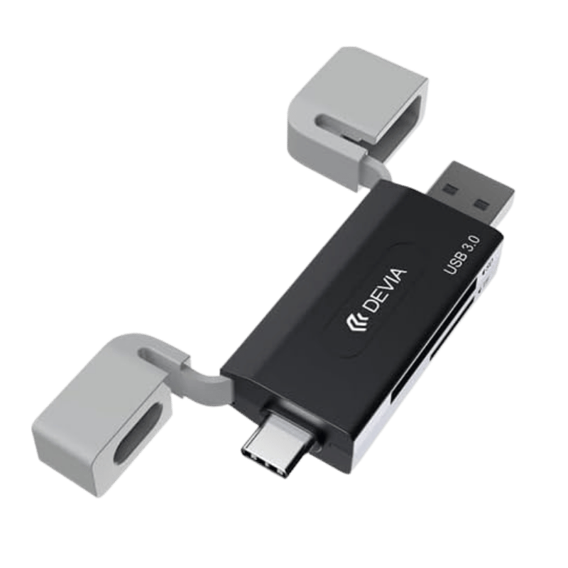 DEVIA Leopard Series USB + Type-C 3.0 To SD/TF 2 In 1 Card Reader